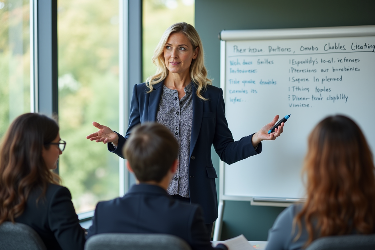 Femme conférencière lors d