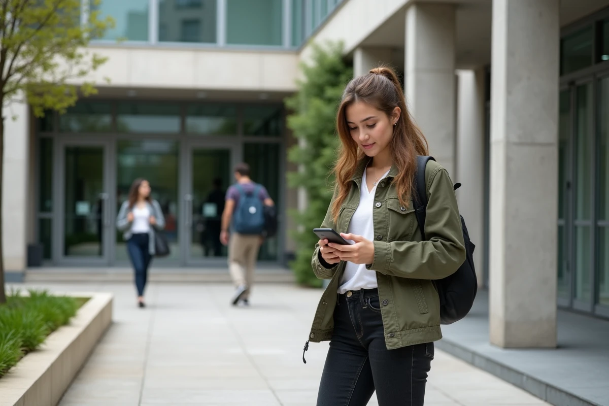 Jeune femme debout devant l